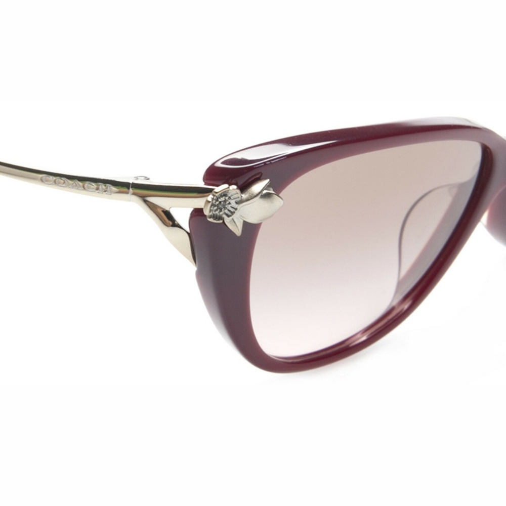 Coach Sunglasses Oxblood w/Pink/Grey Gradient Lens - Picture 5 of 6
